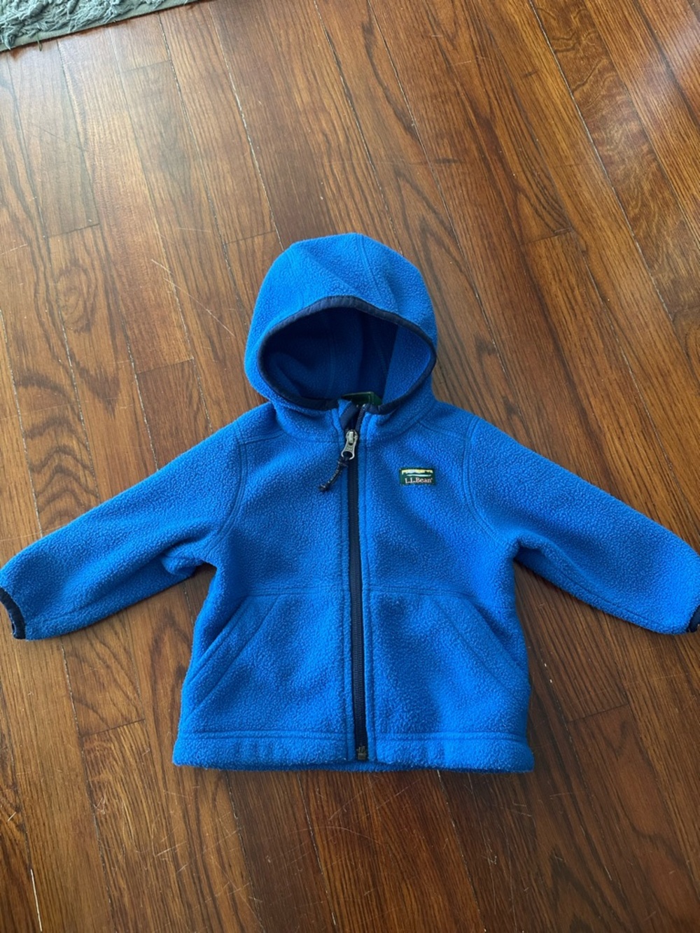 L.L. Bean Bright Blue Hooded Fleece Jacket